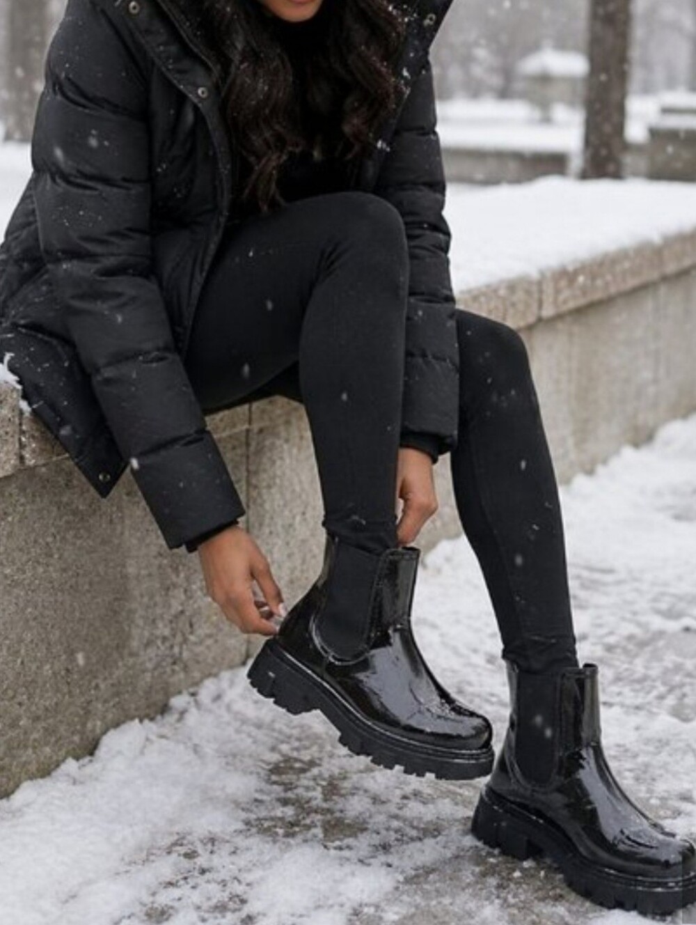 NWOT Nature Breeze Black Chunky Ankle Boots